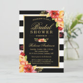 秋ブライダルシャワー秋の金ゴールドレッドフローラ 招待状