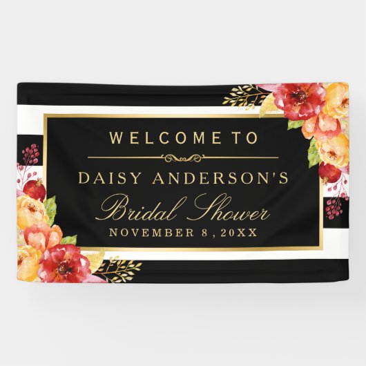 秋ブライダルシャワー秋の金ゴールドレッドフローラ 横断幕 (横)