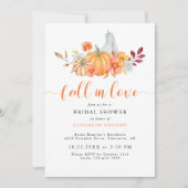 秋ブライダルシャワー秋カボチャ秋インラブ 招待状 (正面)