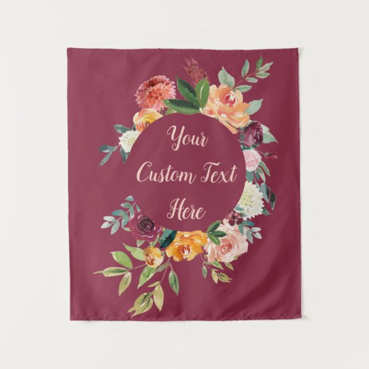 秋ブライダルシャワー背景フォトブースタペストリー タペストリー (正面)