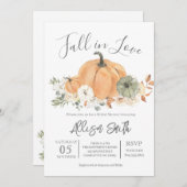 秋ブライダルシャワー、秋イン・ラブ招待状 招待状 (正面/裏面)