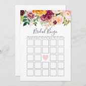 秋ブライダルビンゴシャワーゲーム 招待状 (正面/裏面)