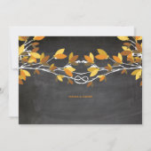 秋ブラウンノッテッドラブツリーズチョーク結婚ボード 招待状 (裏面)