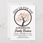 秋ブラウンファミリー懇親会ファミリーツリー葉 招待状 (正面)