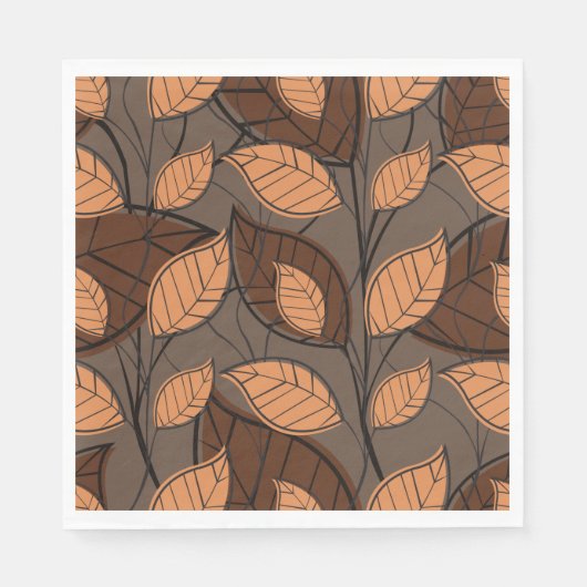 秋ブラウン葉 スタンダードランチョンナプキン (正面)