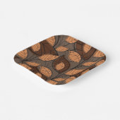 秋ブラウン葉 ペーパープレート (傾斜あり)