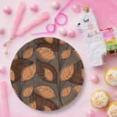 秋ブラウン葉 ペーパープレート (パーティー)