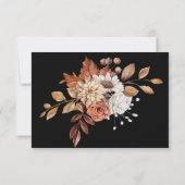 秋ブラックフローラブーケ誕生日応答カード サンキューカード (裏面)