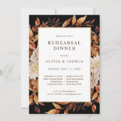 秋ブラック結婚のリハーサルディナー 招待状 (正面)