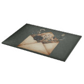 秋ブラック&クリーム花付きクリーム封筒 カッティングボード (角)