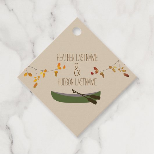 秋ブランチ素朴カヌー結婚式の引き出物ラベル フェイバータグ (正面)