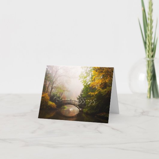 秋ブリッジ及び付きカスタム白鳥文字 カード (正面)