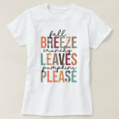 秋ブリーズカチ葉ーカボチャーをお願い Tシャツ (デザイン正面)