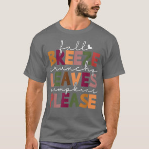秋ブリーズ紅葉パンプキンズ引用文ファ Tシャツ