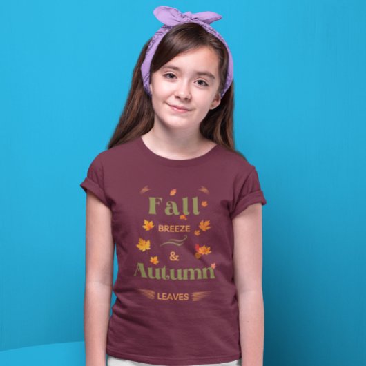 秋ブリーズ&紅葉デザイン Tシャツ