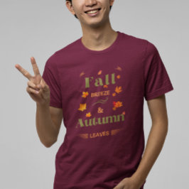 秋ブリーズ&紅葉デザイン Tシャツ