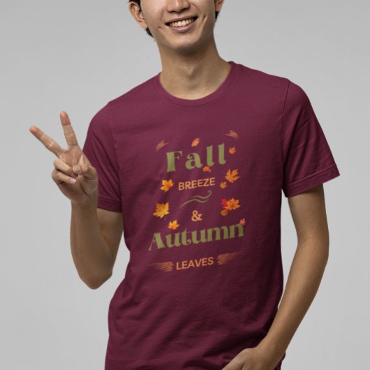 秋ブリーズ&紅葉デザイン Tシャツ