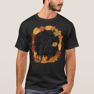 秋ブリーズ&紅葉メープルリーフ秋アウトゥ Tシャツ