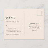 秋ブルガンディウェディングRSVP ポストカード (裏面)