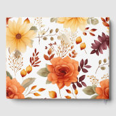 秋ブルガンディオレンジフローラアーチ結婚ズ ゲストブック (裏面)