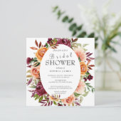 秋ブルガンディオレンジフローラブライダルシャワーインビタティ 招待状 (スタンド正面)