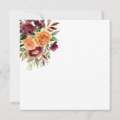 秋ブルガンディオレンジフローラブライダルシャワーインビタティ 招待状 (裏面)