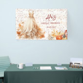 秋ブルガンディオレンジフローラブライダルシャワー 横断幕 (トレードショー)