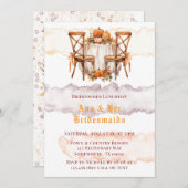 秋ブルガンディオレンジフローラブリデスメイドランチョン 招待状 (正面/裏面)