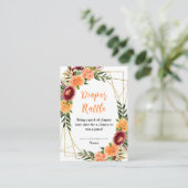 秋ブルガンディオレンジフローラベビーおむつラッフル エンクロージャーカード (スタンド正面)