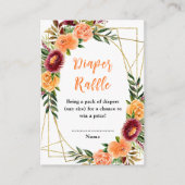 秋ブルガンディオレンジフローラベビーおむつラッフル エンクロージャーカード (正面)