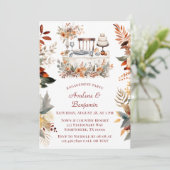 秋ブルガンディオレンジフローラ婚約パーティ 招待状 (スタンド正面)