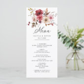 秋ブルガンディマルーンピンク素朴フローラ結婚ズ メニュー (スタンド正面)