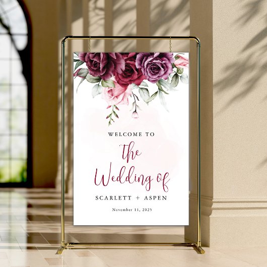 秋ブルガンディメルロフローラウェルカムサイン ポスター