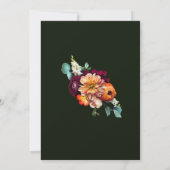 秋ブルガンディレッドオレンジ赤面フローラ 招待状 (裏面)