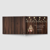 秋ブルガンディワインバレルフローラバーンズ結婚ズ ゲストブック (全面)