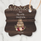 秋ブルガンディワインバレルフローラバーンズ結婚ズ フェイバータグ (裏面)