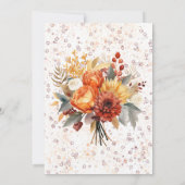 秋ブルガンディーオレンジフローラテーブルブランチ&バブリー 招待状 (裏面)