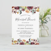 秋ブルガンディーピーチ金ゴールドフローラリハーサルディナー 招待状 (スタンド正面)
