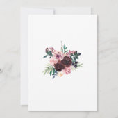 秋ブルガンディ埃っぽい赤面ピーチボタニッ結婚クス 招待状 (裏面)