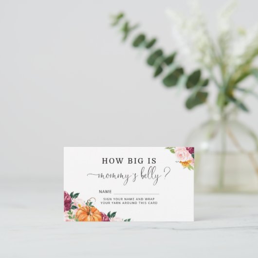 秋ブルゴーニュのカボチャどのように大きなママの腹 エンクロージャーカード (スタンド正面)