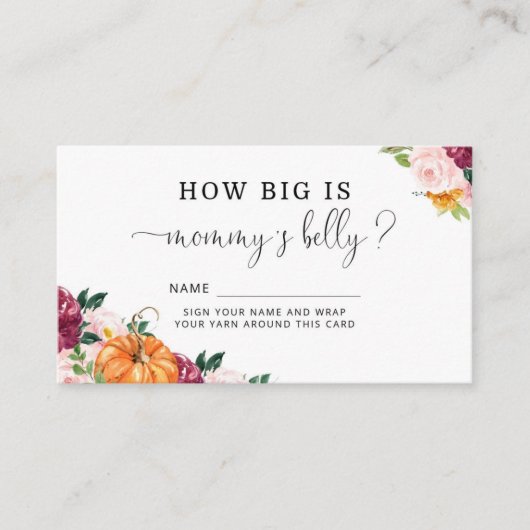 秋ブルゴーニュのカボチャどのように大きなママの腹 エンクロージャーカード (正面)