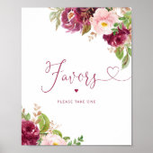 秋ブルゴーニュのフローラベイビーシャワーの好意 ポスター (正面)