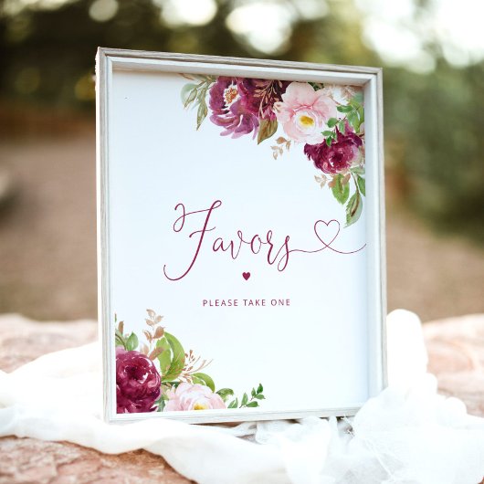 秋ブルゴーニュのフローラベイビーシャワーの好意 ポスター