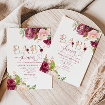 秋ブルゴーニュのフローラ女の子の赤ちゃんシャワー