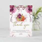 秋ブルゴーニュエレガントーパンプキン誕生日 サンキューカード (スタンド正面)