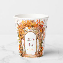 秋ブルゴーニュオレンジアルコールインク結婚フローラ 紙コップ