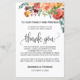 秋ブルゴーニュオレンジフローラサンキューカード