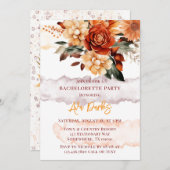 秋ブルゴーニュオレンジフローラバチェロレッテ 招待状 (正面/裏面)