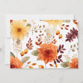 秋ブルゴーニュオレンジフローラ日付カードを保存 招待状 (裏面)