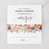 秋ブルゴーニュオレンジ結婚フローラ座席表 プレイスカード (外部開封)